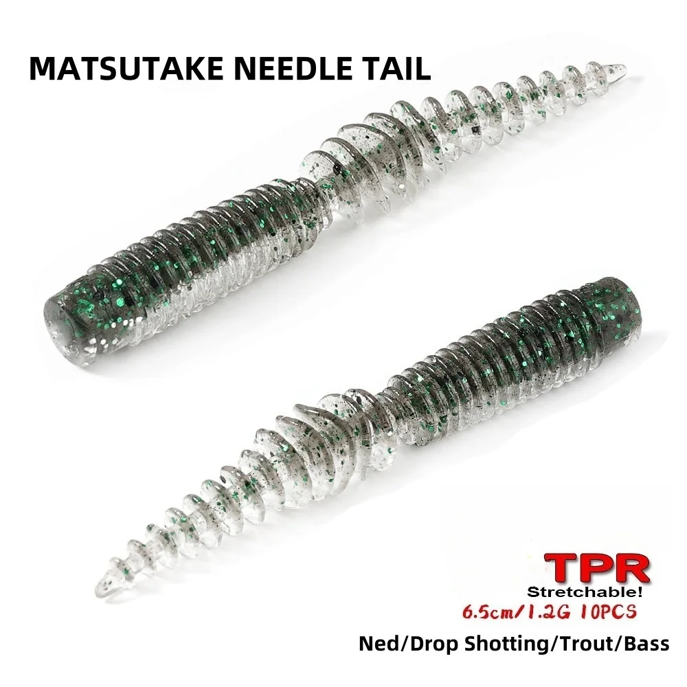 10 unids/lote pesca flotante cebo suave gusano 65mm/1,2g cebos artificiales pesca Wobblers Leurre Souple Ned insecto señuelo lubina trucha - imagen 3