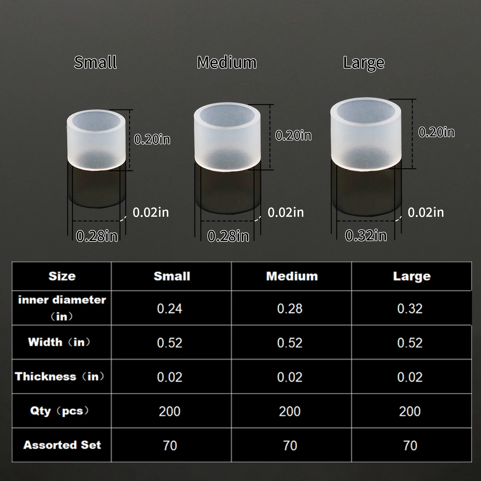 9KM 200 ~ 210 Uds. Anillos de gusanos locos para aparejos locos Senkos, gusanos adhesivos de plástico suave, juntas tóricas protectoras de cebo de silicona - imagen 3