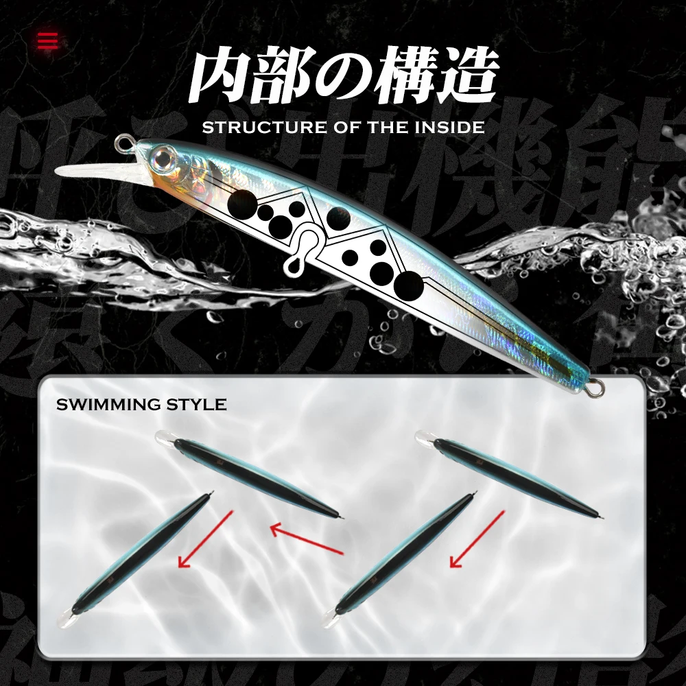 Hunthouse-señuelo duro de pesca, cebo de manivela de lápiz Minnow, 6cm-14cm, Jerkbait flotante de hundimiento, agua salada para trucha lubina - imagen 5