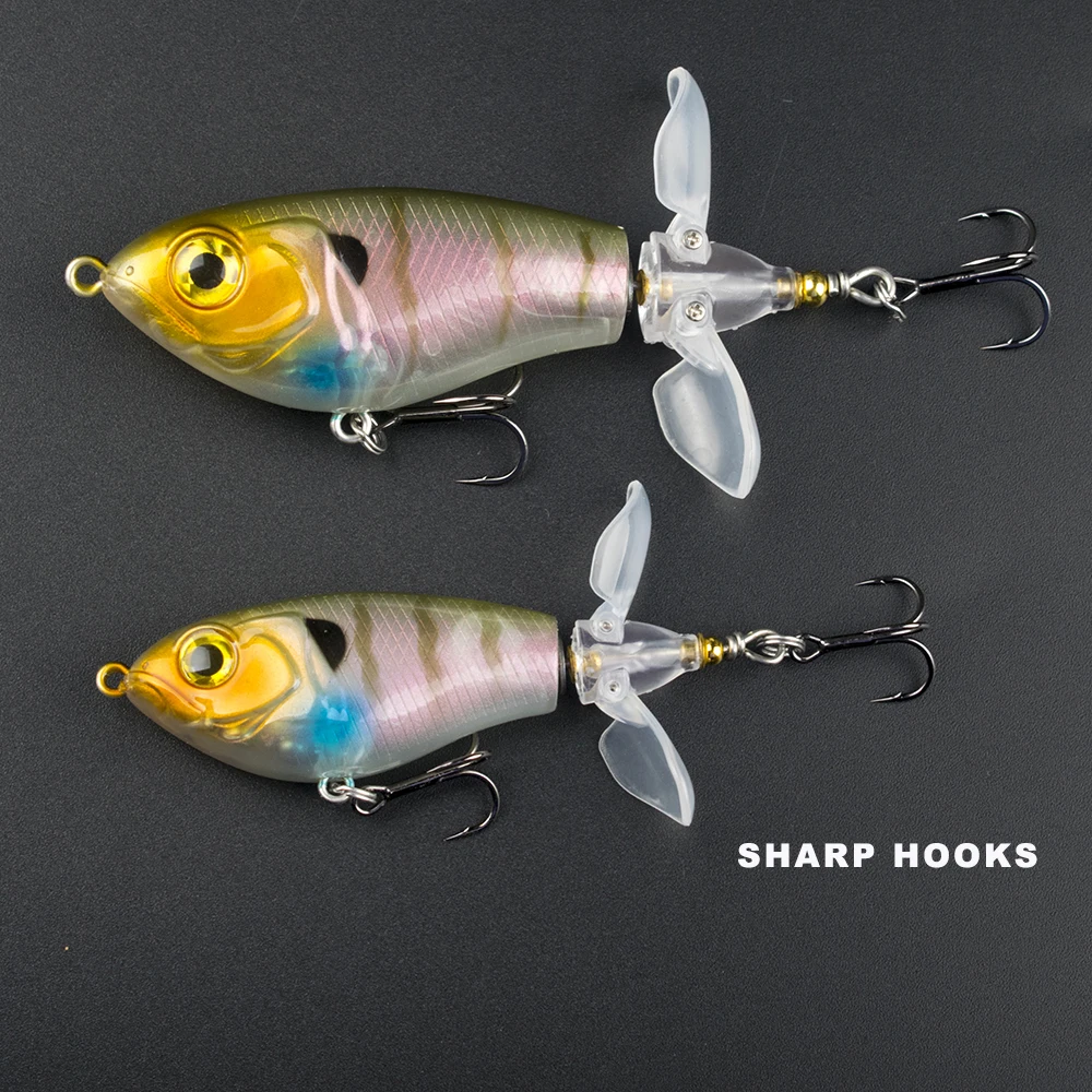 CCLTBA-Señuelos Topwater de 6,5 cm, 8,0 cm, cebo duro Wobbler, cola giratoria, Popper, Señuelos de Pesca, cebo Artificial, superficie de pesca, aparejos de señuelo - imagen 4