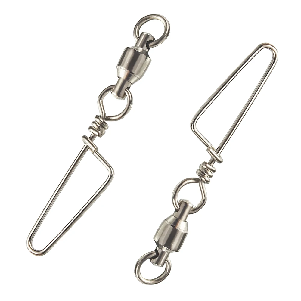 DNDYUJU 10 Uds rodamiento de bolas de pesca giratorios de acero inoxidable arco Snap conector de señuelo de pesca accesorios de pesca herramientas de anzuelo
