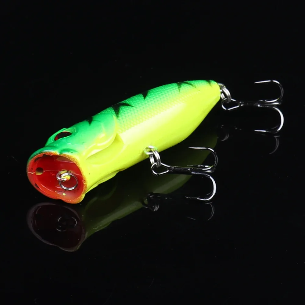 1 Uds. Señuelos de pesca cebo Popper de agua superior 6,5 cm 12g cebo duro Wobblers artificiales aparejos de pesca de plástico con 6 #   Ganchos - imagen 3
