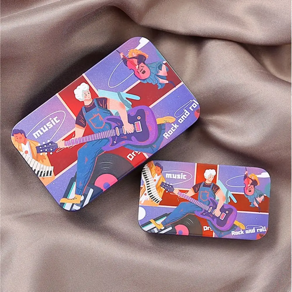 Nuevo Estuche para púas de guitarra con impresiones de dibujos animados, Mini caja de almacenamiento de púas de hierro, accesorios para guitarra, estuche para púas portátil - imagen 5