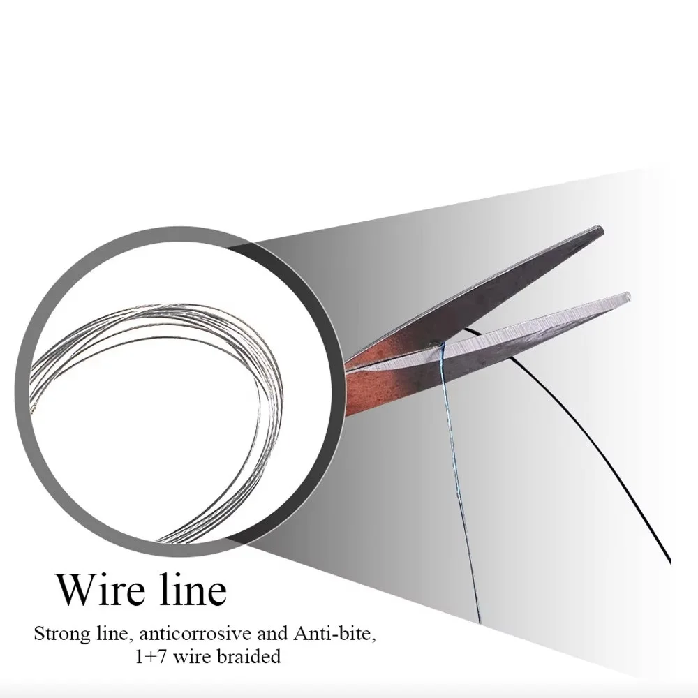 NGB 10 Uds correa de acero inoxidable líder de alambre de pesca con giratorio 15cm/20cm/25cm/30cm línea de pesca cuerda de pesca giratoria - imagen 4