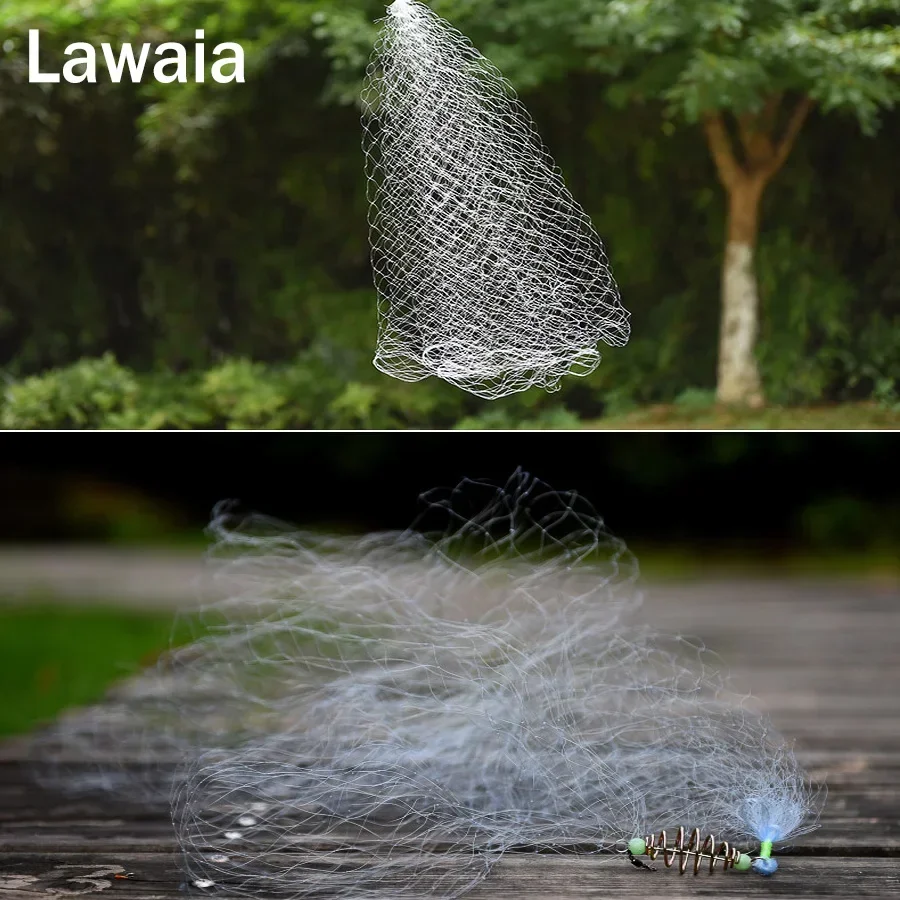 Lawaia red adhesiva de pesca con cuentas luminosas nocturnas, anillo de rodamiento de bolas, conector de red de enmalle fundido, herramientas de trampa de agua dulce, aparejos - imagen 4