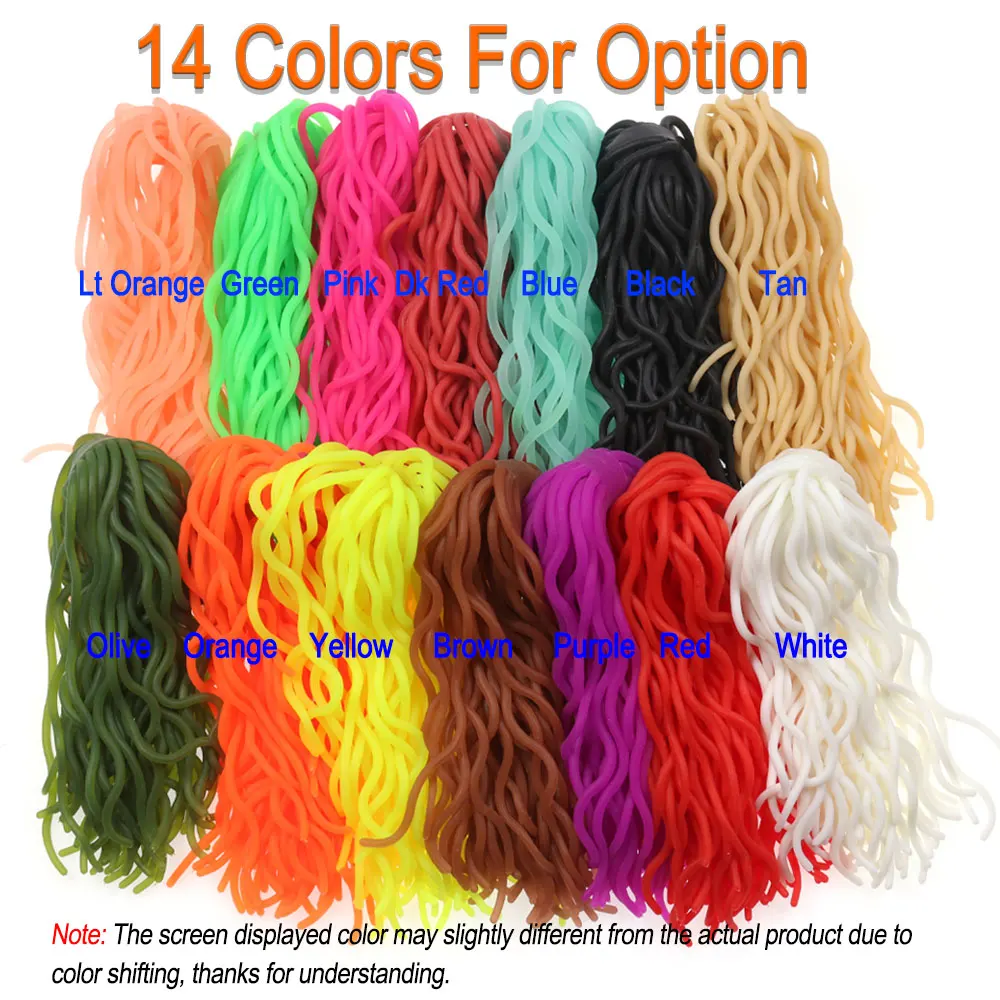 ICERIO 60 hebras/paquete gusanos blandos de silicona gusano suave ninfa camarones larvas San Juan gusano mosca atado Material trucha Señuelos de pesca - imagen 5