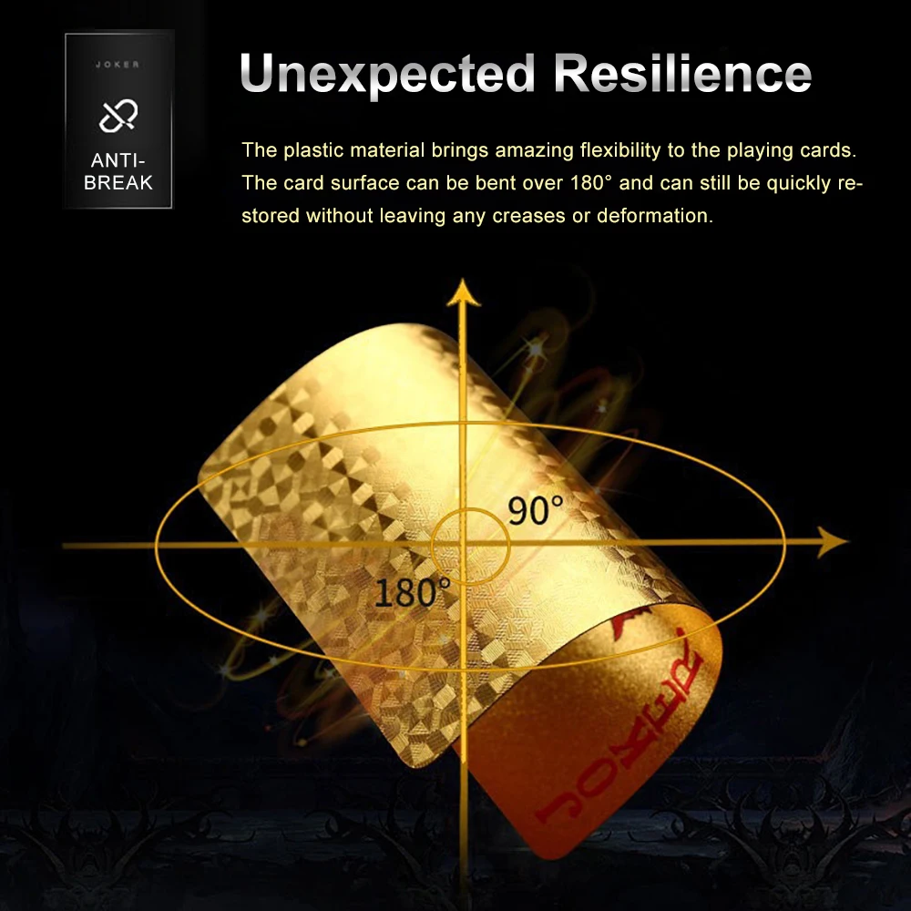 Cartas de póker de lámina dorada estilo europeo, cartas de plástico impermeables, accesorios de juego de cartas, herramientas mágicas, coleccionables de vacaciones, regalos de fiesta - imagen 5