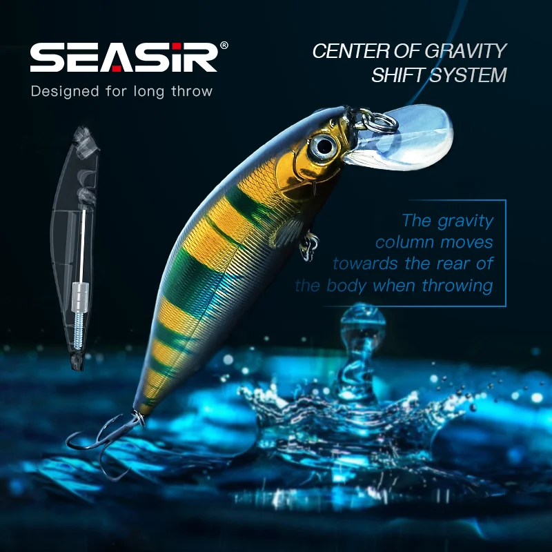 Seasir Señuelo Minnow hundimiento lento – Wobbler artificial pesca - imagen 3