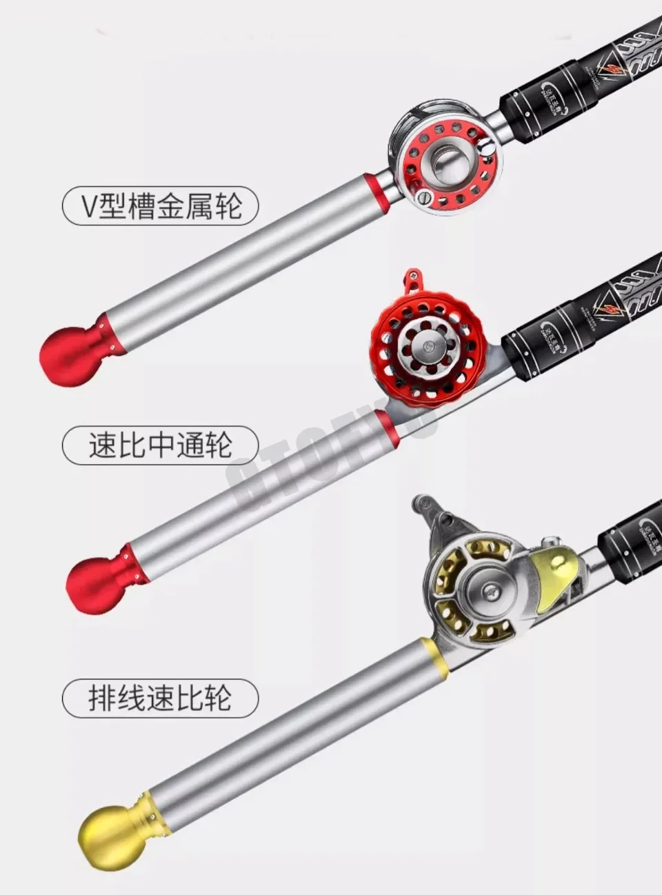 Mejore su experiencia de pesca con asas en forma de V y diseños duraderos