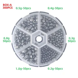 300 unids/caja pesca anillo redondo dividido pesca plomo plomo para pesca flotador aparejos accesorios de pesca