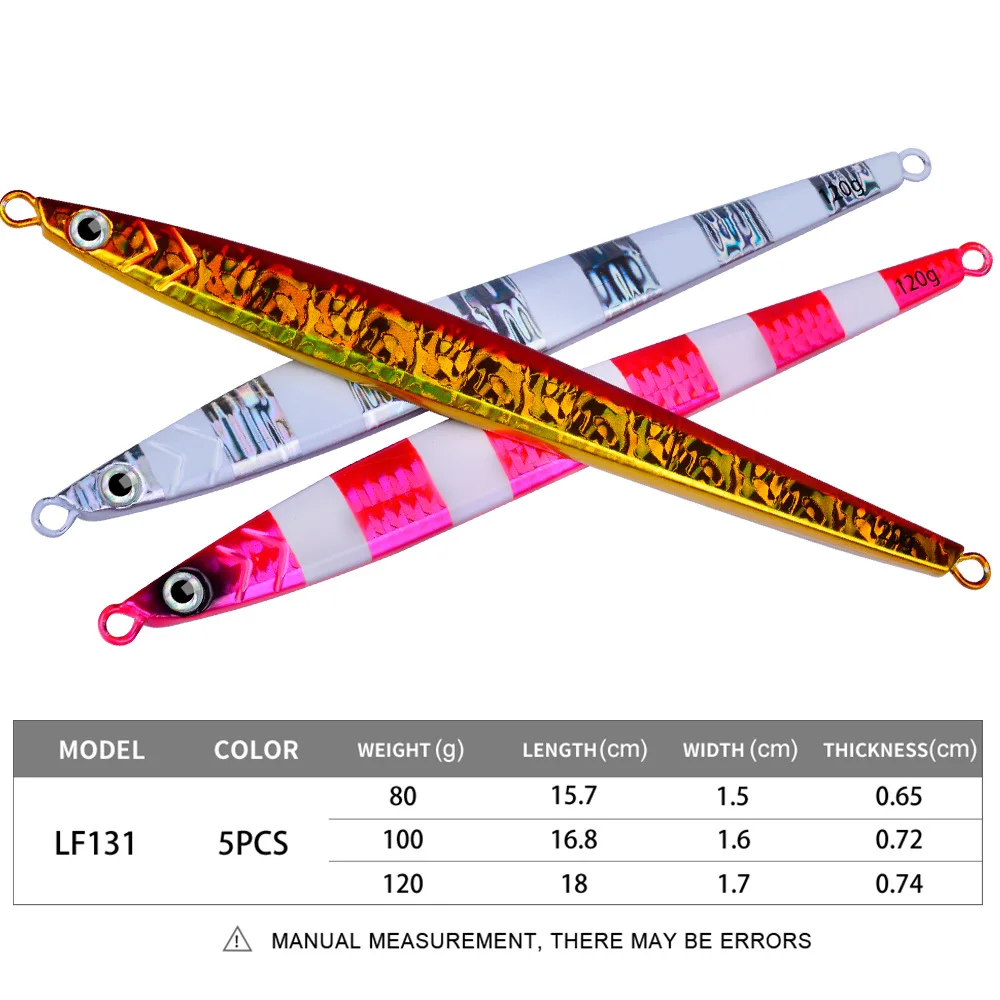 Señuelo de pesca con plantilla de Metal largo de hundimiento rápido, cuchara de Jigging de fundición lenta, 80G, 100G, 120G, cebo de Metal Artificial, aparejos de mar - imagen 2