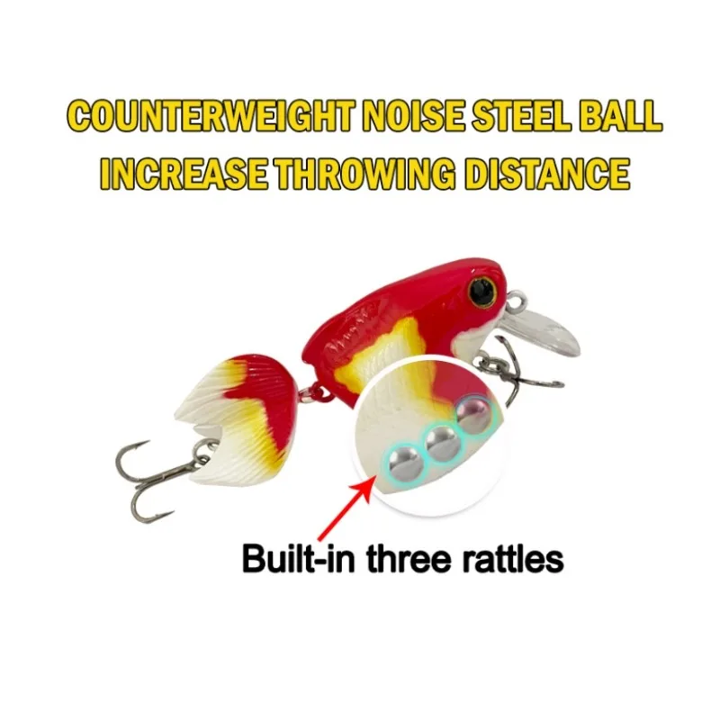 Cebo de natación biónico JOOYOO de Color aleatorio, señuelo de pececillo flotante de Material ABS, diseño de pez dorado realista para lubina y bagre, 1 ud. - imagen 3