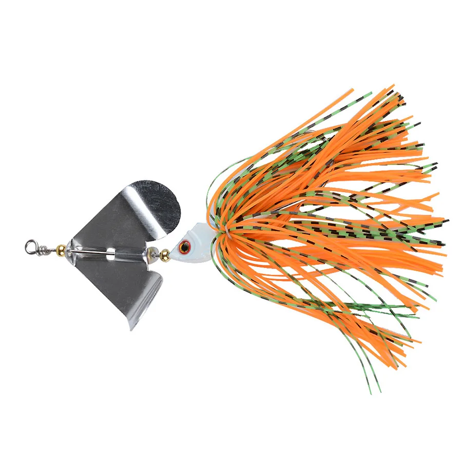 Wobblers Spinners Spoon Bait para Pike Peche, cebos artificiales, lentejuelas de Metal, Señuelos de Pesca, Jigs de cola de falda duradera, 1PC