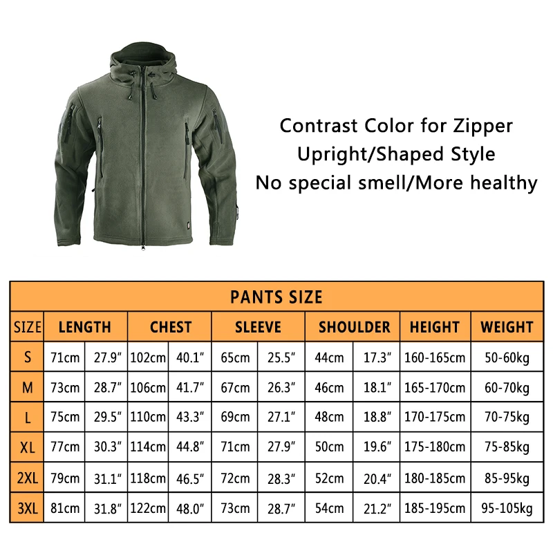 Chaquetas tácticas con cremallera completa, chaqueta polar de invierno, ropa térmica de trabajo para hombres, traje de caza, chaqueta de combate para hombres, cortavientos - imagen 4