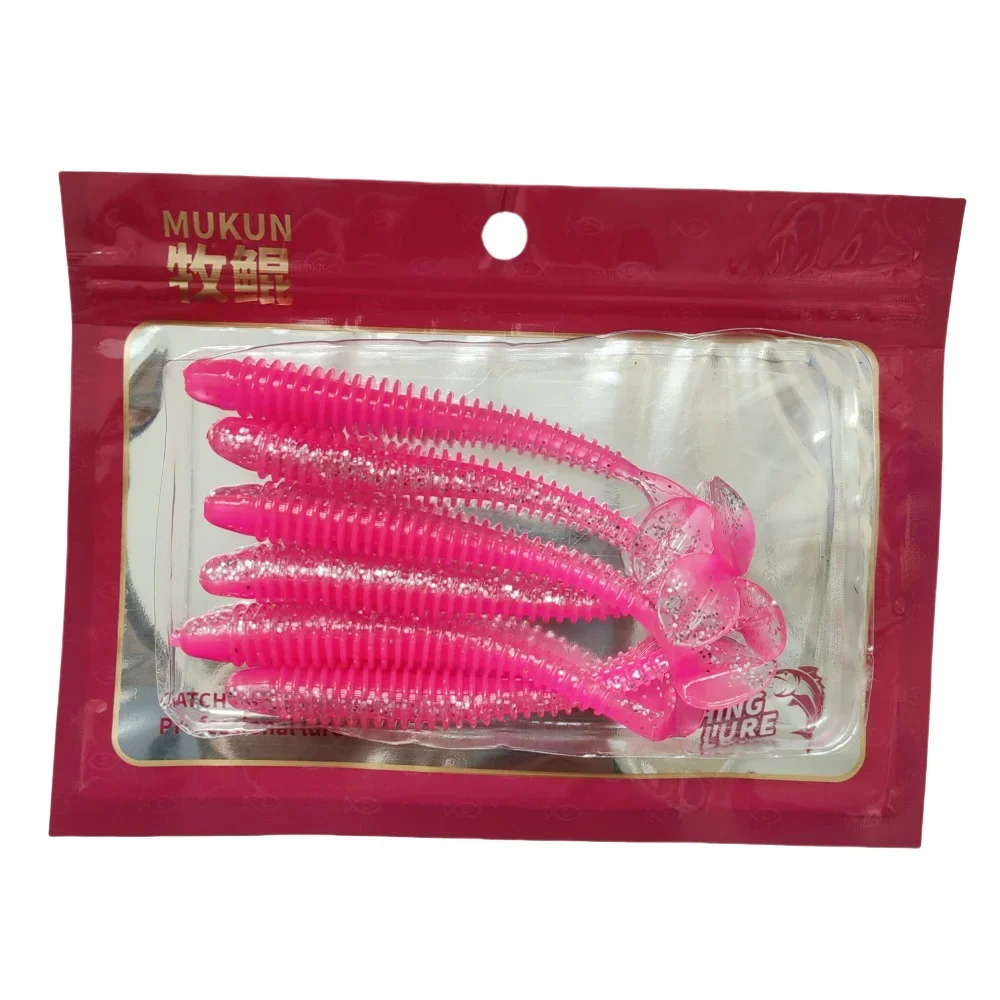 Señuelo de Pesca MUKUN con anillo de impacto, 6 uds., 50MM, 65MM, 100MM, Pesca Artificial, Leurre Souple, Señuelos de Pesca - imagen 4