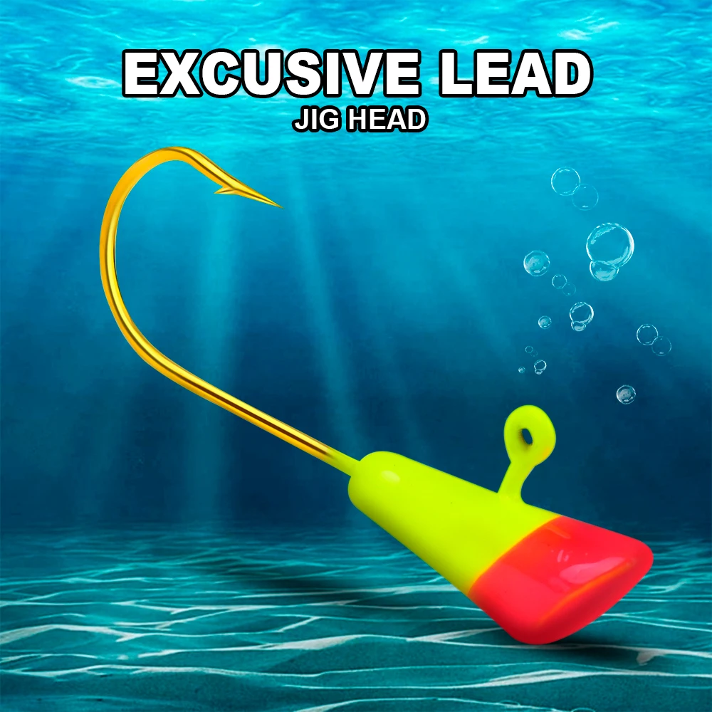 Proberos-anzuelos de pesca con cabeza de anzuelo Premium, coloridos, con púas, para gusanos blandos y cebos duros, aparejos esenciales, 5 uds. - imagen 4