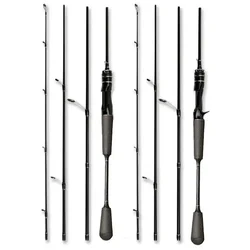 Caña de pescar de viaje con señuelo de 1,8 m y 2,1 m, caña de pescar portátil ultraligera de 4 secciones de carbono de 4-25g