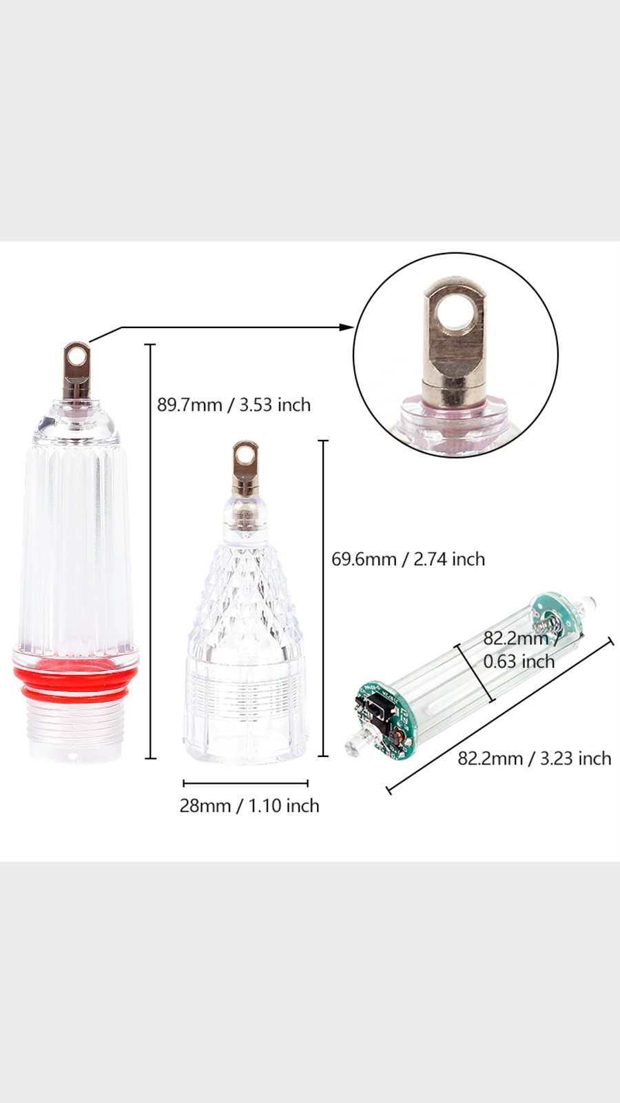 Luz de pesca LED14cm, intermitente de doble cabeza, adecuada para pesca en el mar y luces subacuáticas, equipo de pesca, 1 ud. - imagen 5