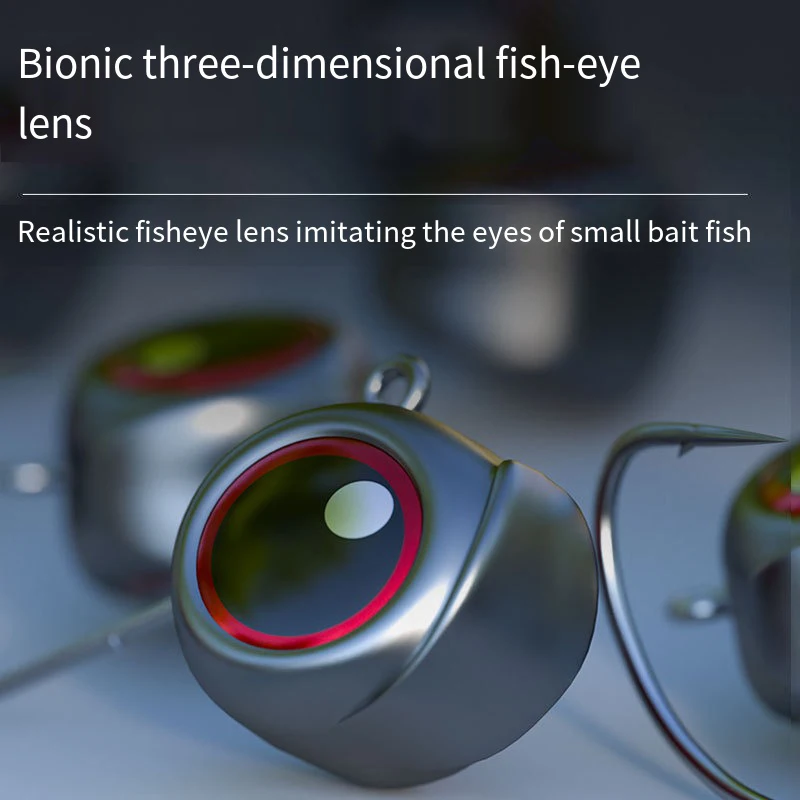 10 unids/lote 2,5g 3g 5g cabeza de plomo anzuelos con púas raíz Ned gancho pesca cola en T señuelo suave aparejos 3D ojos gancho Jigging cebo - imagen 3
