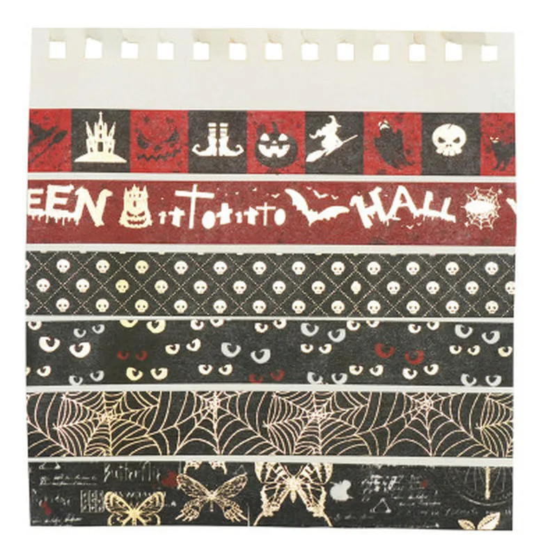 Juego de 6/11 Uds. De cintas Washi de Halloween, bricolaje, álbum diario, decoración de álbumes de recortes, pegatinas de Halloween, conjunto de cintas Washi - imagen 2