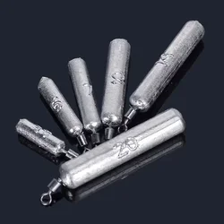 Anillo de acero inoxidable con colgante de plomo para pesca inversa, grupo de pesca gratis, colgante de plomo cilíndrico en forma de gota para señuelo, 5 uds.