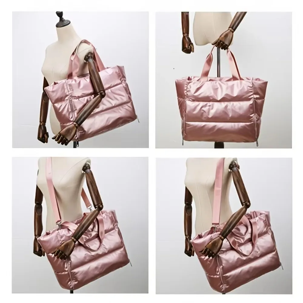 Nuevo Bolsa de gimnasio de nailon para mujer, bolsa deportiva impermeable con separación en seco y húmedo, bolsa de mano suave de gran capacidad para gimnasio, Yoga y viajes - imagen 5