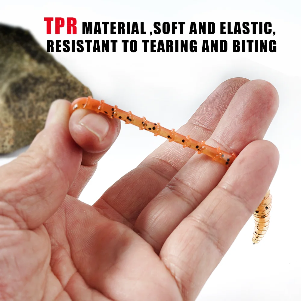 SUNMILE-cebo de pesca suave, gusano de 65mm/1,2g, cebos artificiales Wobblers Leurre Souple, señuelo de lubina, perca, trucha, 10 unidades por lote - imagen 2