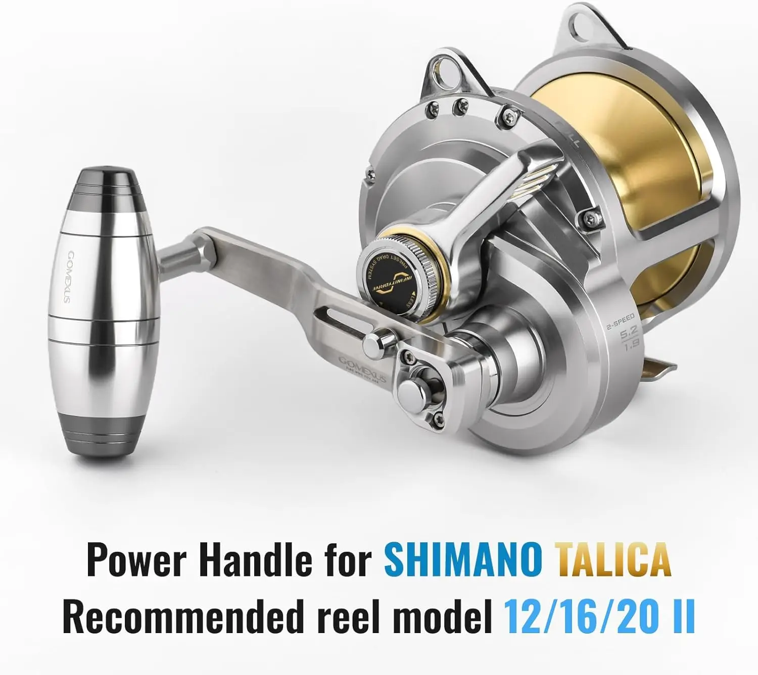 Mango eléctrico GOMEXUS Compatible con carretes Shimano Talica, mango de carrete de pesca de gran juego resistente para a la curricán de agua salada y atún - imagen 5