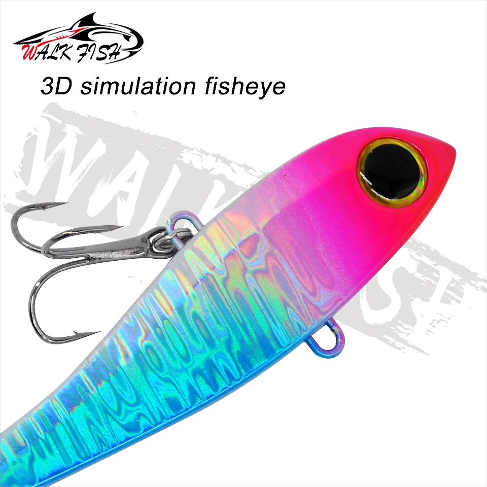 WALK FISH 1 Uds Pesca de invierno señuelos VIB de tono alto 34g sonajero hundimiento vibración Pesca lubina atún Bluefish aparejos de Pesca - imagen 4