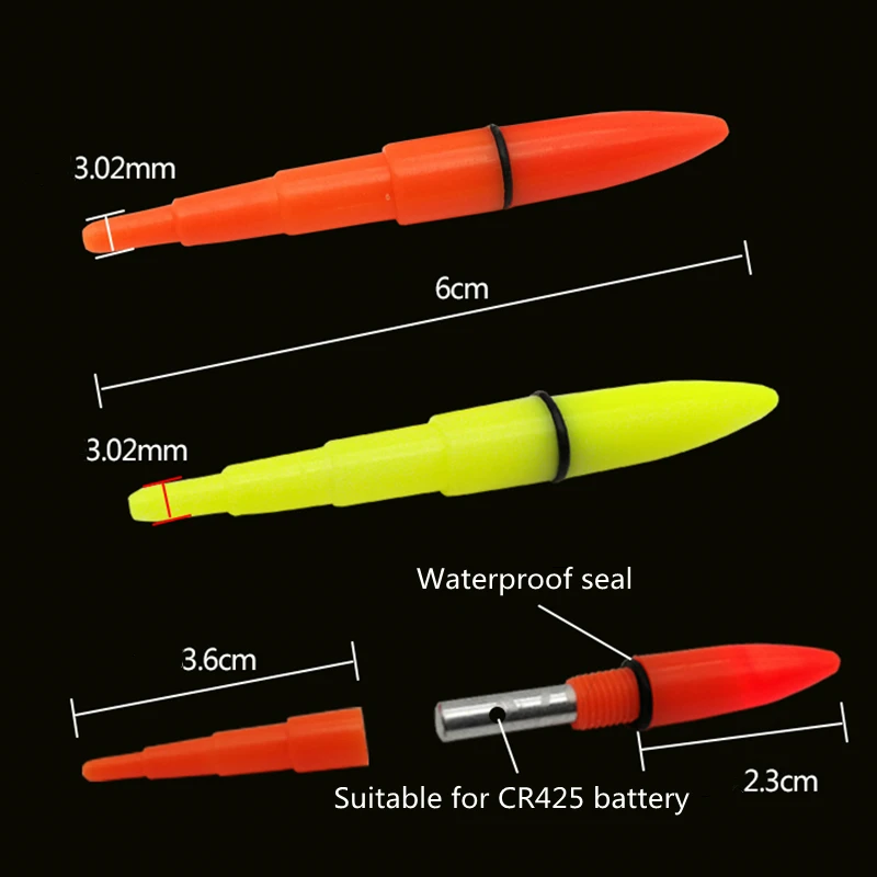 4 Uds. Barra de luz de pesca, uso en el trabajo, batería CR425, flotador luminoso LED, flotador de pesca nocturna, accesorio Bobber que brilla en la oscuridad - imagen 2