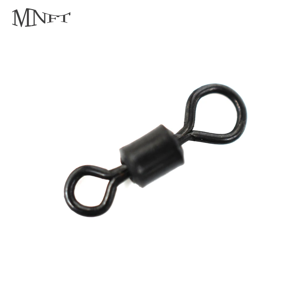 MNFT Rolling Barrel Swivel Matzwarte Karperconnectorwartels 77lb - # 4 visuitrusting voor visterminals