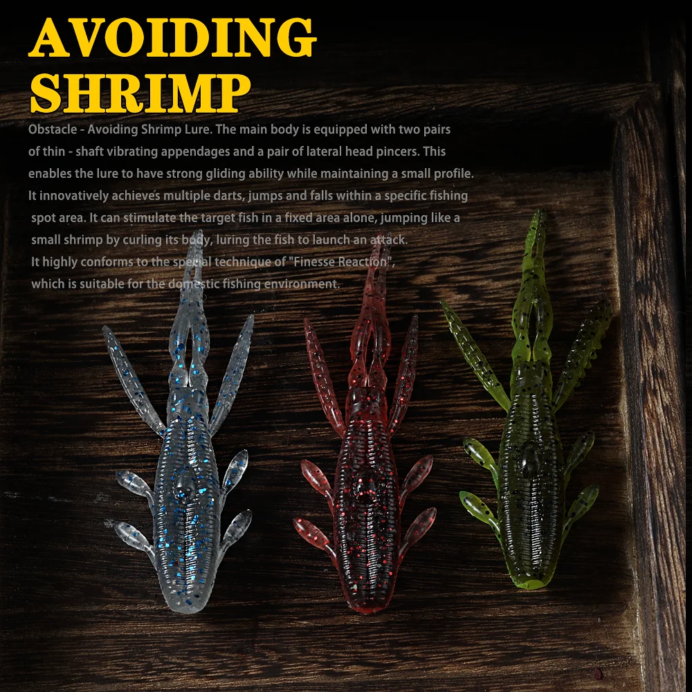 SUNMILE 8 Uds Aviodant Cloves 2,8 pulgadas cebos para gatear oft señuelo Señuelos de Pesca camarones langosta señuelo de plástico suave Señuelos de Pesca - imagen 5