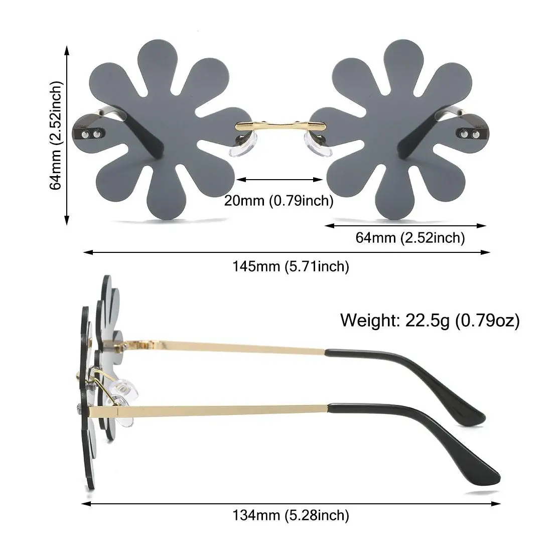 Gafas de sol divertidas con forma de flor para fiesta, lentes con forma de flor, copos de nieve, a la moda - imagen 5