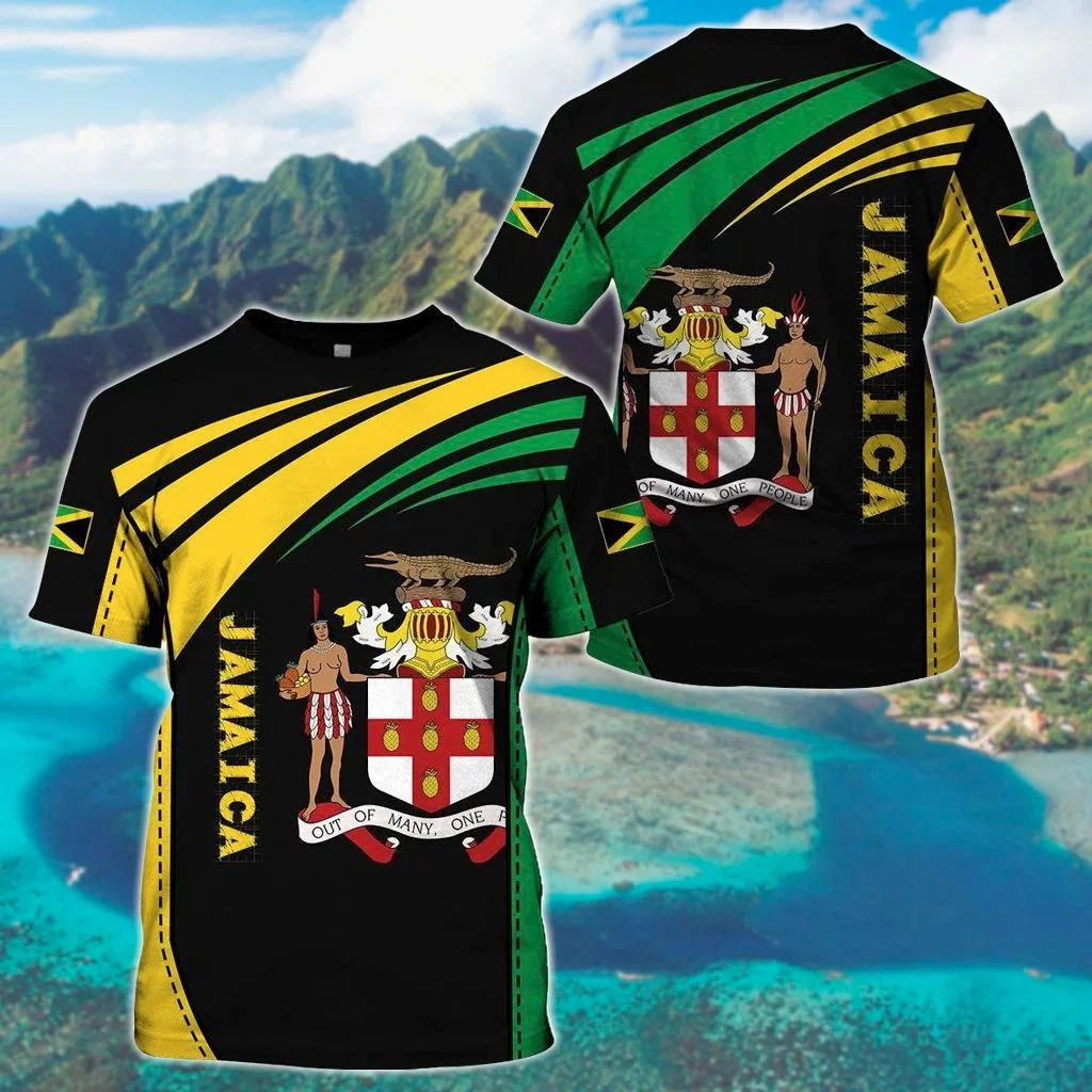 PLstar Cosmos Jamaica cráneo y escudo de armas 3D impreso camiseta de moda para hombres estilo de verano Unisex Casual camiseta de calle TX289 - imagen 3