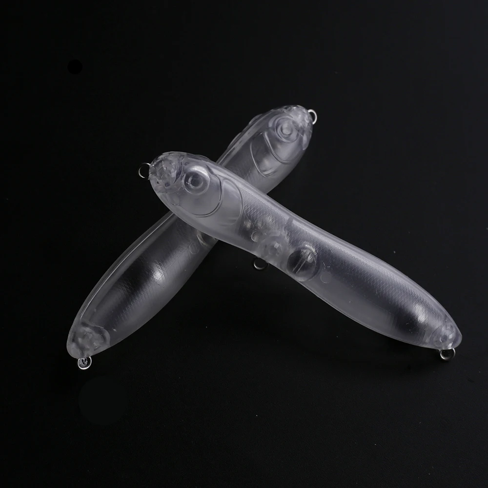 Chan'sHuang-lápiz flotante sin pintar, 20 piezas, Topwater Spook, 10CM, 14,4G, cuerpos transparentes, sonajeros para caminar, señuelo en blanco DIY - imagen 3