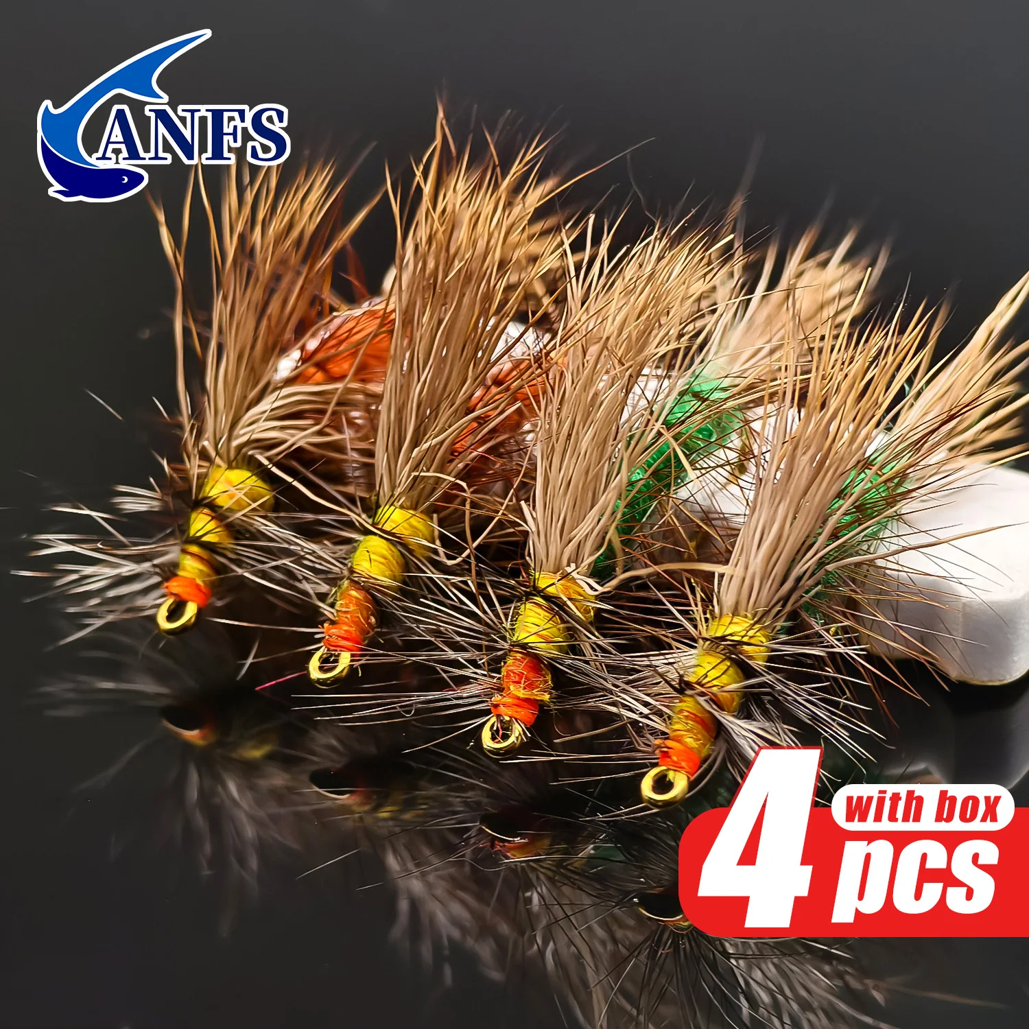 ANFS mosca seca Caddis para trucha con estimulador de emergentes - imagen 5