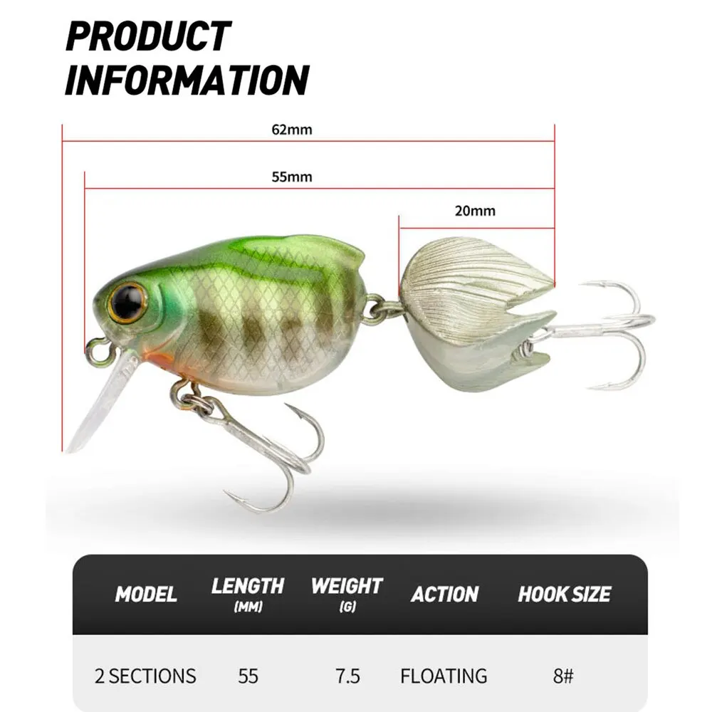 Cebo de natación para Perch Pike 55Mm 7,5G de alta calidad, señuelo de pesca, cebo duro, versión flotante - imagen 2