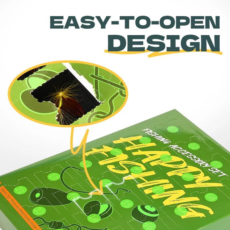 WEIHE Flying Box-Juego de caja de regalo con anillo de ocho caracteres, mordida, plomo, lentejuelas, juego de pesca voladora navideña - imagen 2