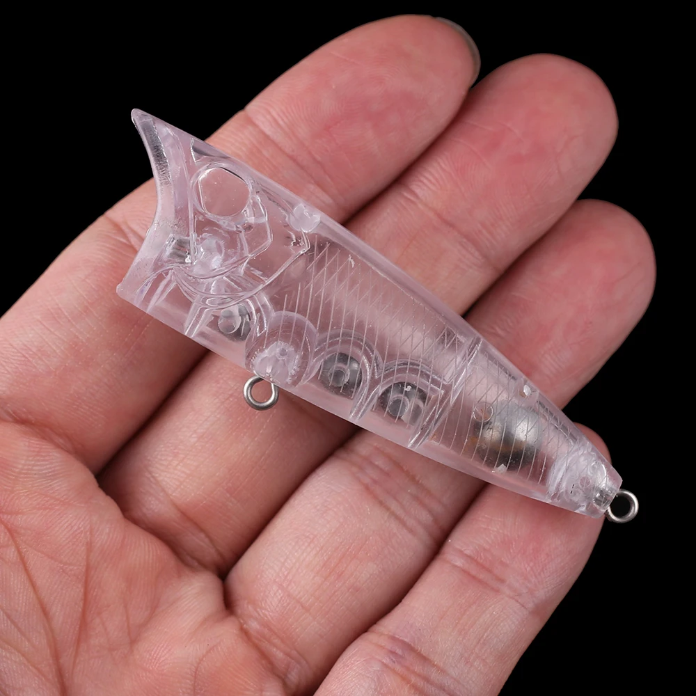 Chan'sHuang 20 piezas cebo en blanco sin pintar 70mm 11,3g sonajero Topwater Popper de boca grande DIY hecho a mano aparejos de señuelo de pesca Artificial - imagen 4