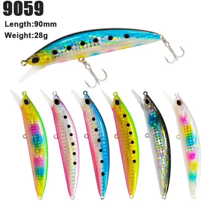 Señuelo de pececillo que se hunde de 90mm y 26g, cebo duro Artificial de fundición larga, Wobblers para lubina, Lucio, Jerkbait, Swimbait, equipo de pesca - imagen 4