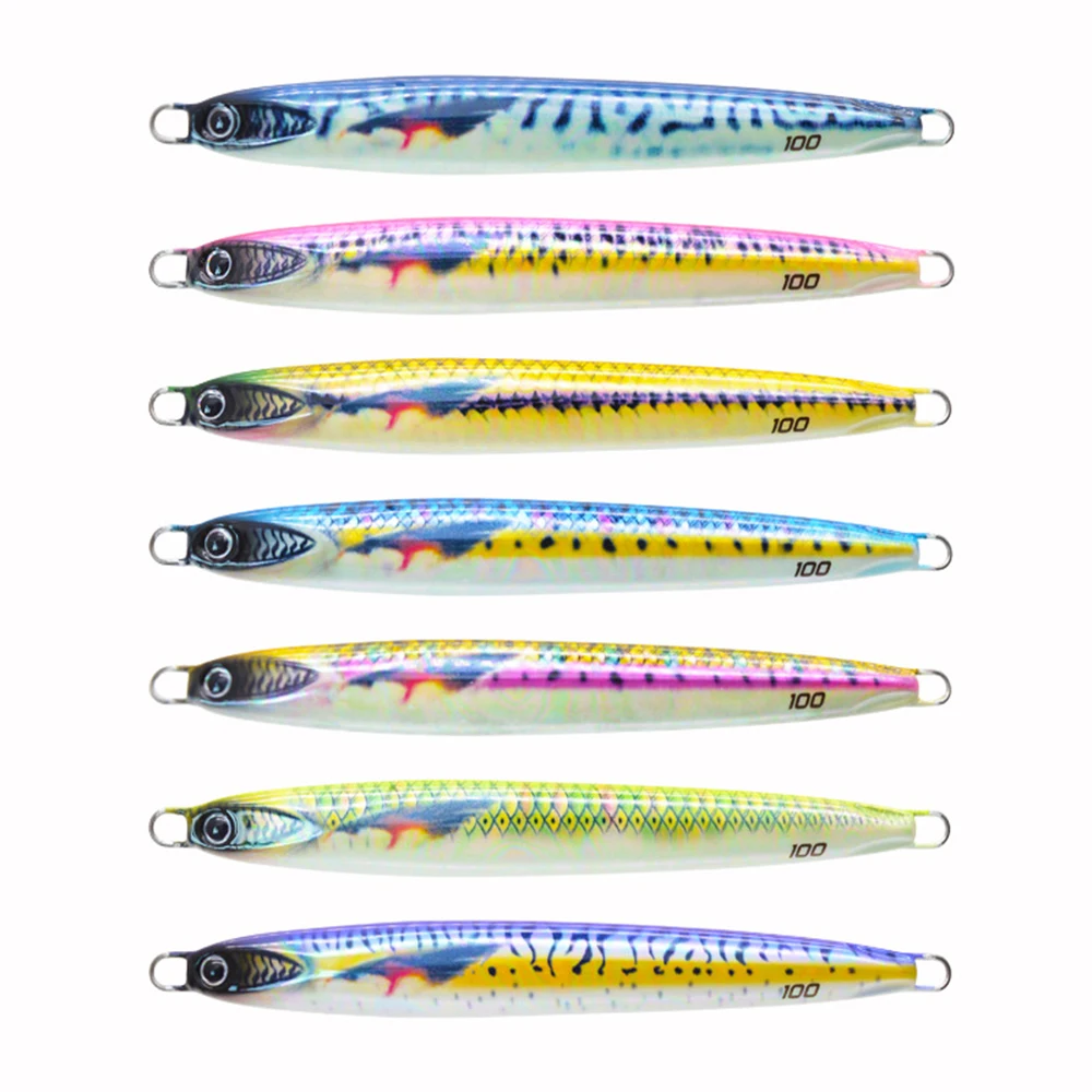 D1 señuelo de pesca de plantilla de Metal impreso en 3D, Jigging Trolling, 40g/60g/80g/100g, cebo duro UV luminoso, aparejos de agua salada - imagen 4