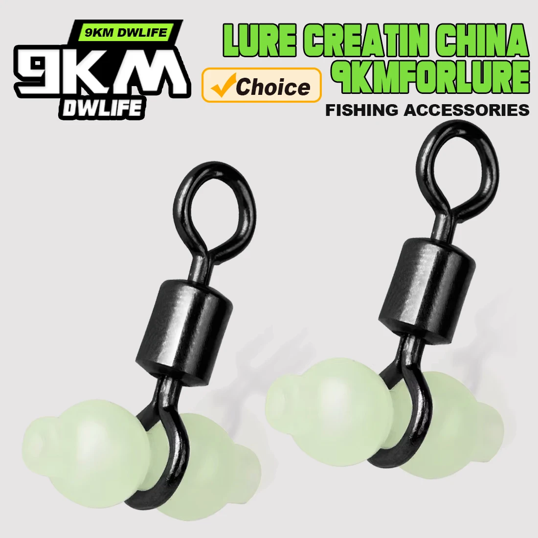 9KM 3 vías giratorios pesca 15 Uds para pesca en agua salada giratorio en forma de T conector de pesca cuentas brillantes