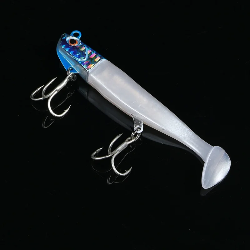 Cebo de cabeza de Lucio Minnow, cebo suave de 27g, perca de pesca de arenque, cebo de perca de patio de barco - imagen 4