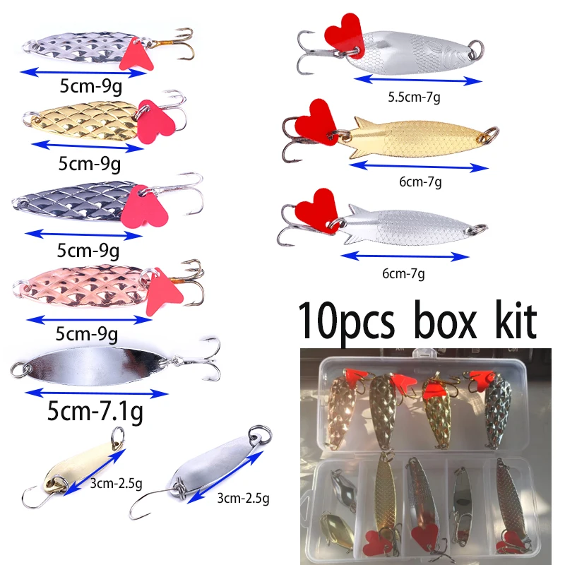 Cucharas giratorias pesca metal cola roja - imagen 4