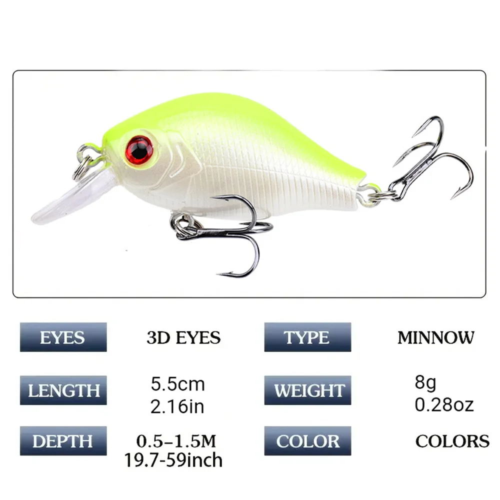 Señuelo de Pesca Crankbait, pececillo duro Wobbler, manivela gruesa, aparejos de Pesca Isca, cebo Artificial, 1 ud. - imagen 2
