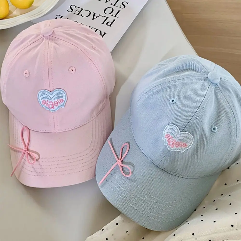 Gorra de béisbol con bordado Simple de corazón de amor, gorra Snapback con protección solar, viseras de Color caramelo, gorra con visera para exteriores