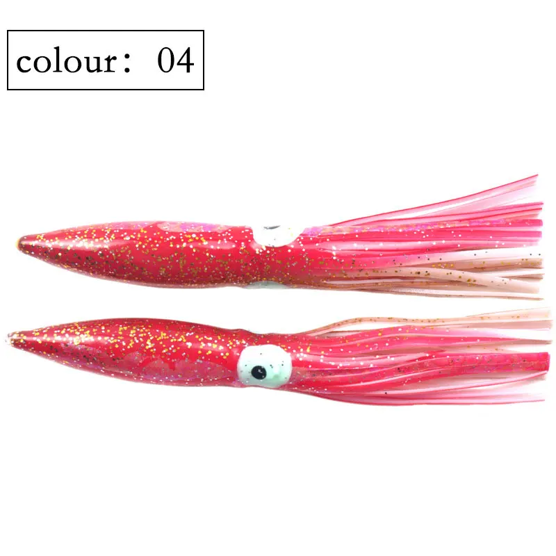 Señuelo de pulpo de 2 piezas para pesca, faldas de calamar, señuelo suave para curricán, Pesca de Mar de fundición larga, Wobbler de 11cm/5g, atún, pez vela - imagen 5