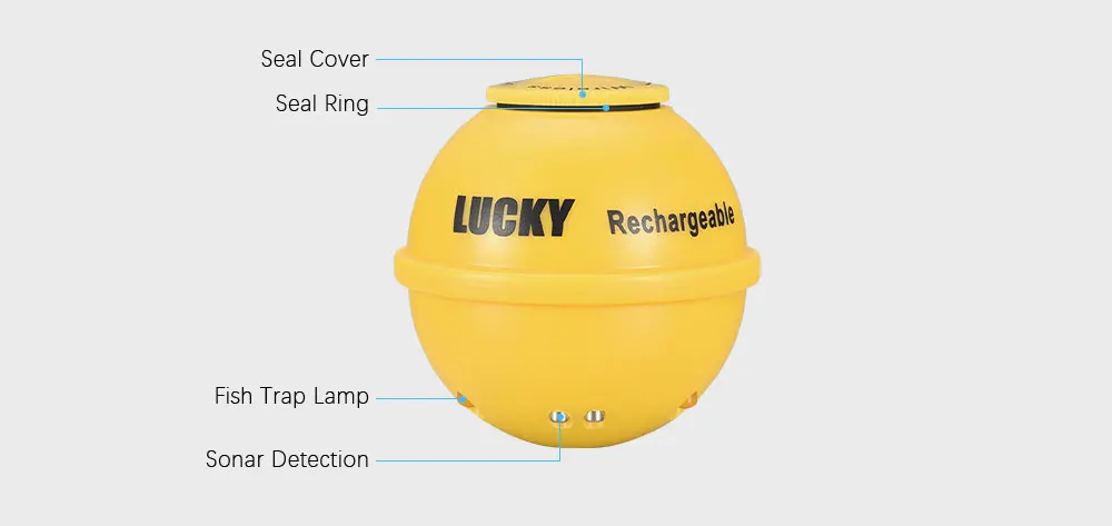 Transmisor del sonar con luz LED atrayente para peces