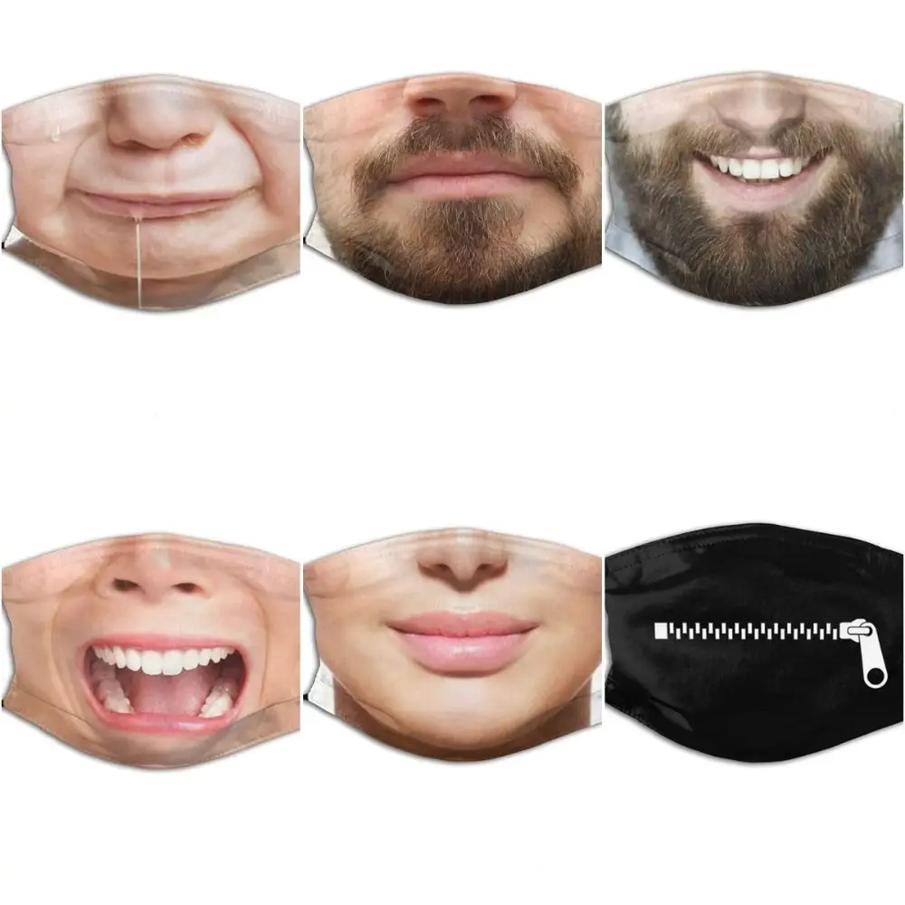 Máscara de expresión Facial 3D tridimensional, máscara impresa con personalidad, divertida, de algodón, transpirable, para fiesta, Cosplay - imagen 4