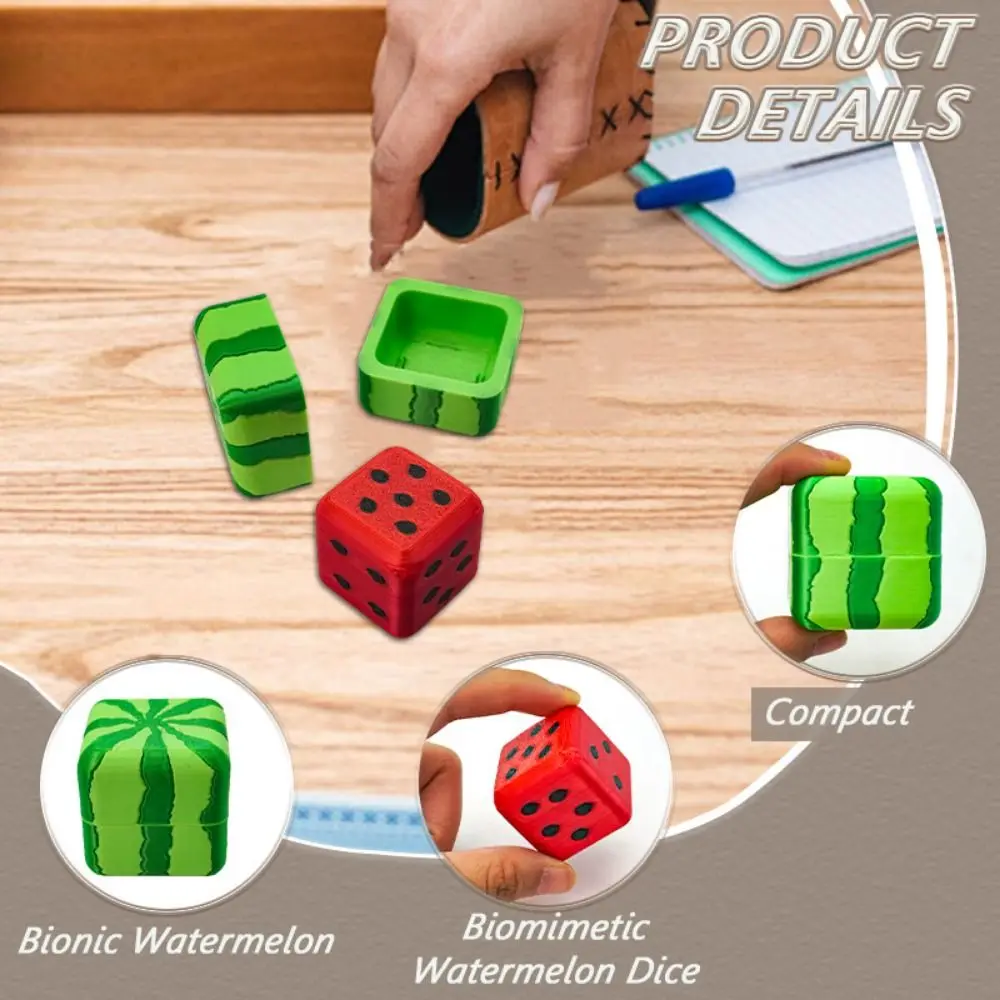 Dados de sandía cuadrados – Números 6 caras para juegos de bar - imagen 3